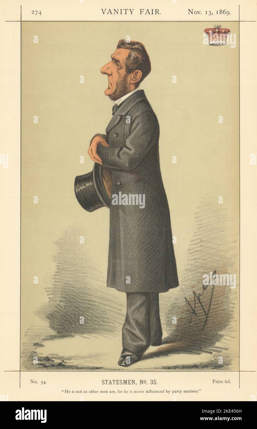 VANITY FAIR SPY CARTOON Earl of Shaftesbury 'He is not as other men are…' 1869 Stock Photo