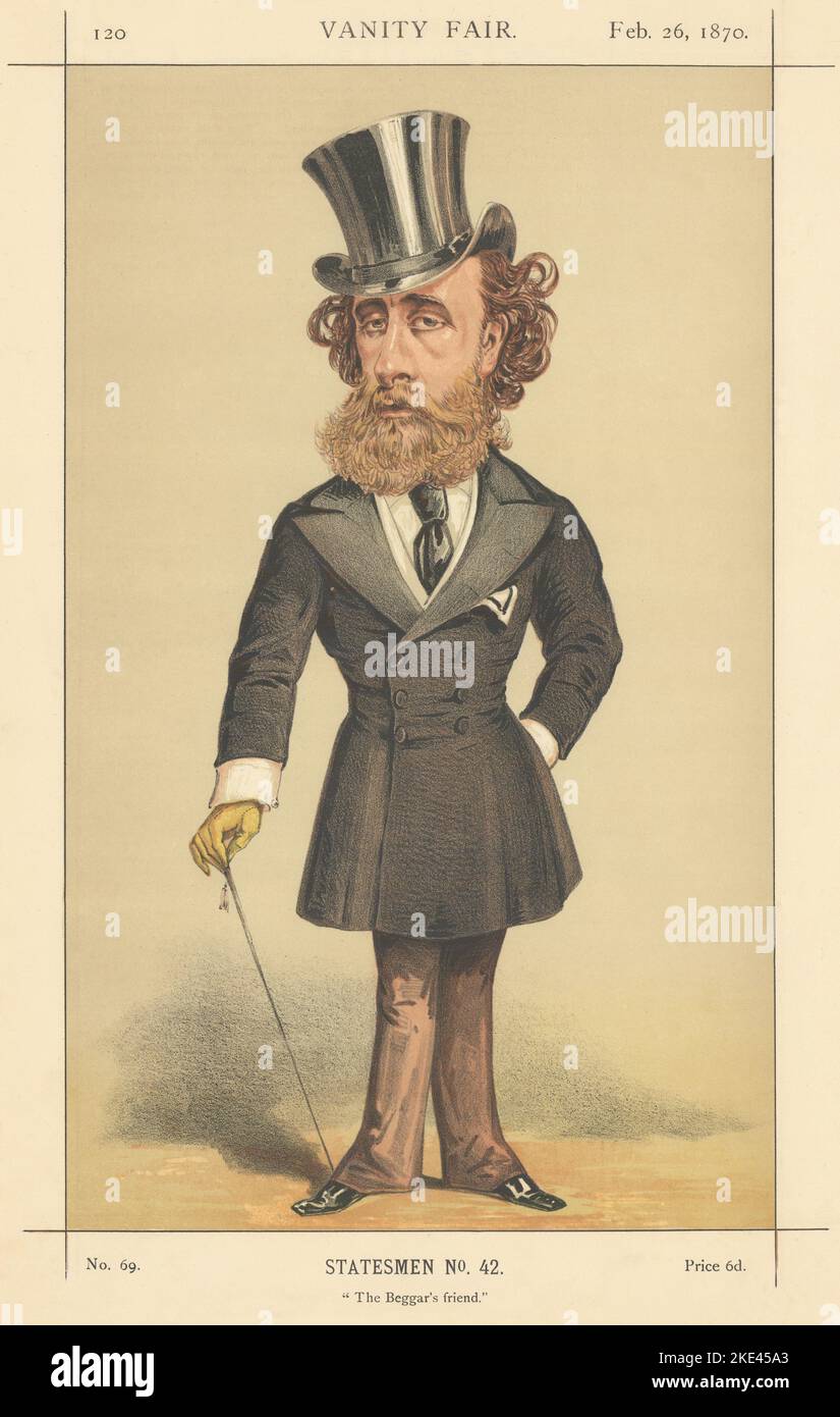 VANITY FAIR SPY CARTOON The Marquess Townshend 'The Beggar's Friend' ATn 1870 Stock Photo