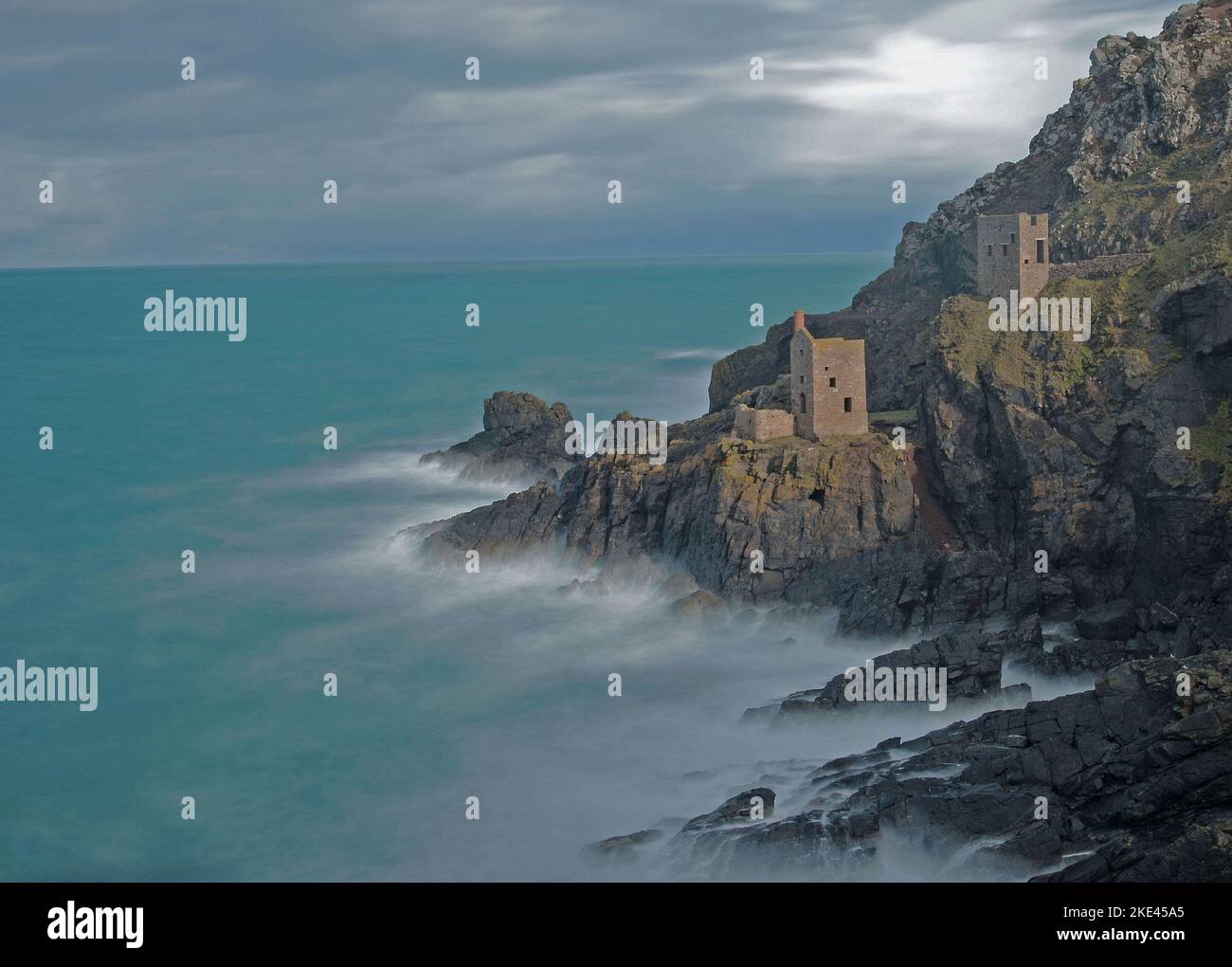 The crowns tin mines located at Botallack Cornwall Stock Photo