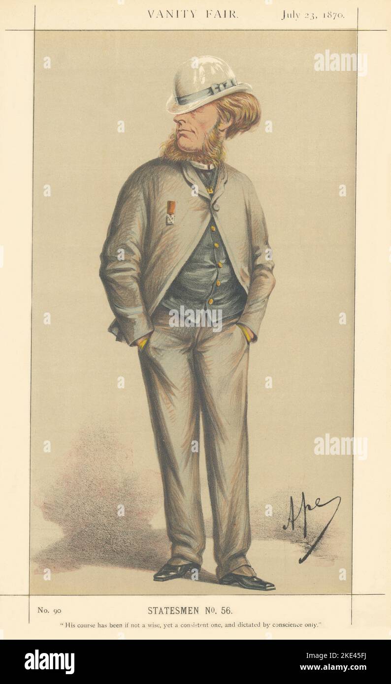 VANITY FAIR SPY CARTOON Lord Elcho 'His course has been if not a wise yet…' 1870 Stock Photo
