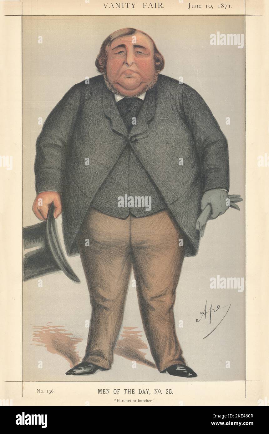 VANITY FAIR SPY CARTOON Arthur Orton/Roger Tichborne 'Baronet or butcher' 1871 Stock Photo