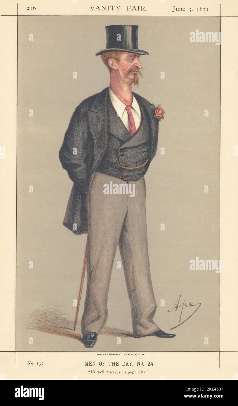 VANITY FAIR SPY CARTOON Eyre Massey Shaw 'He well deserves his popularity' 1871 Stock Photo