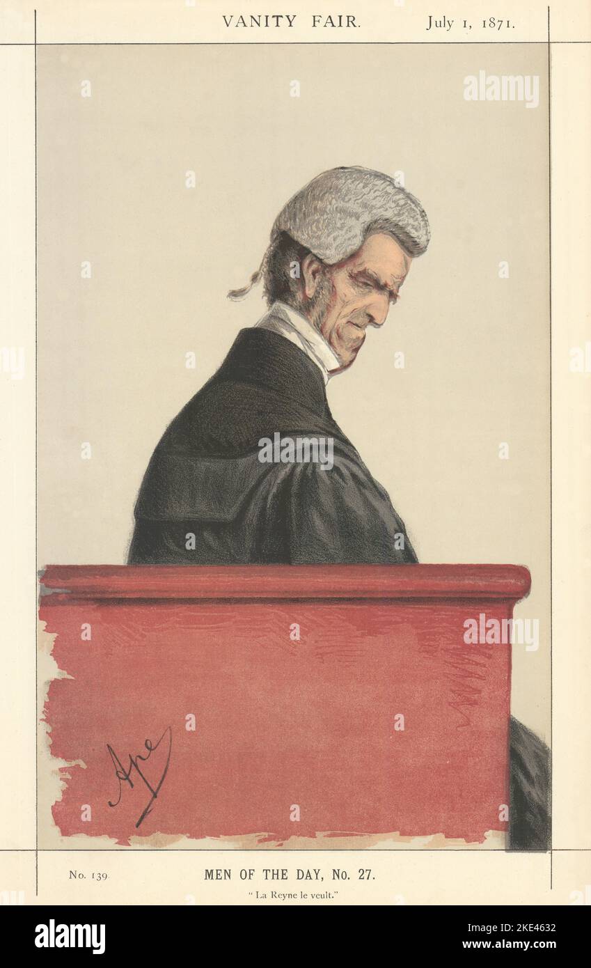 VANITY FAIR SPY CARTOON John George Shaw-Lefevre 'La Reyne le veult' 1871 Stock Photo