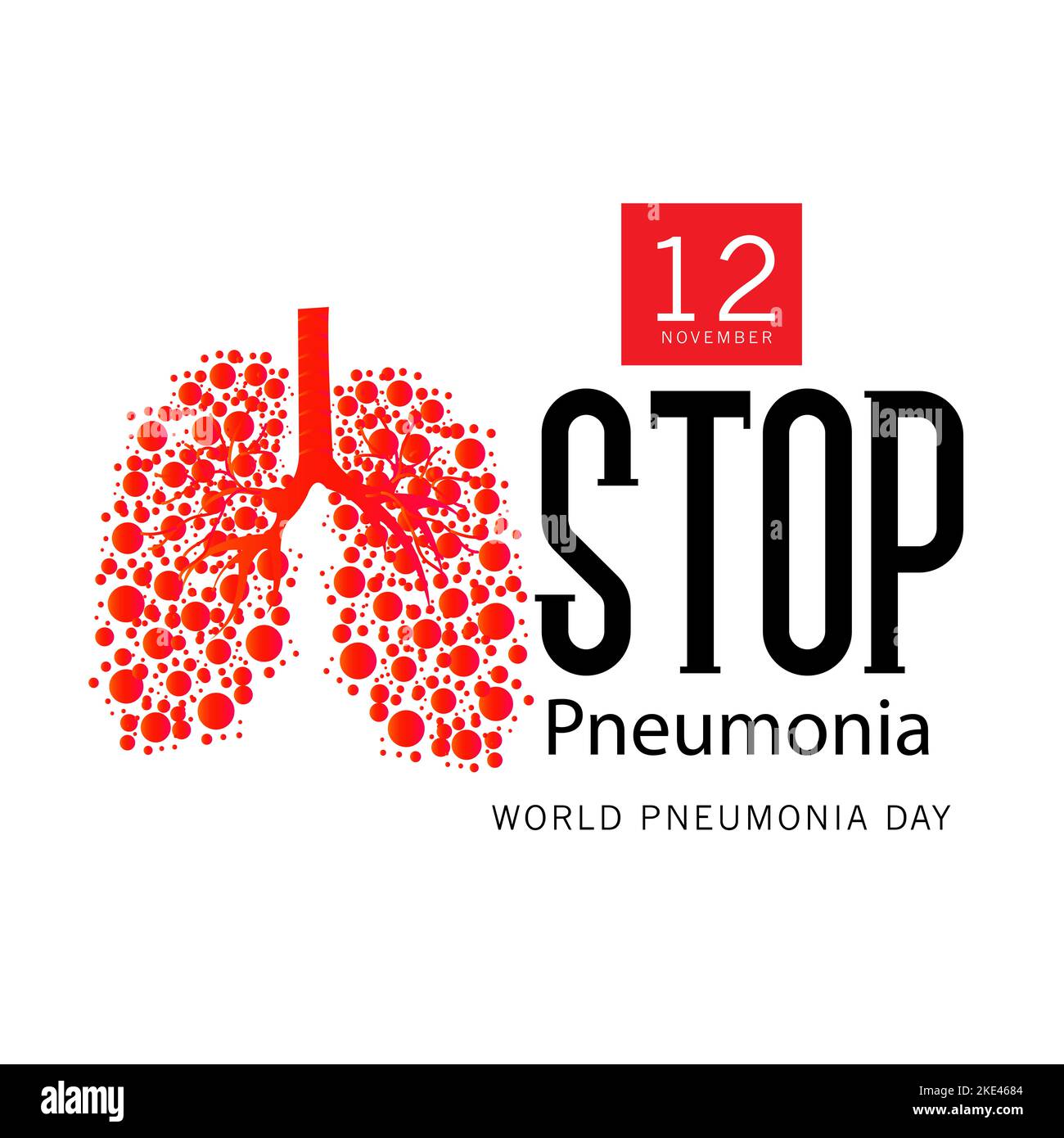 Vector illustration,Poster Or Banner Of World Pneumonia Day Stock Photo