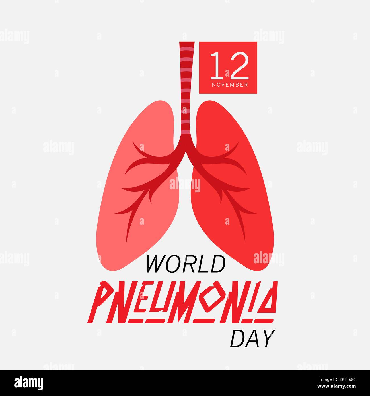 Vector illustration,Poster Or Banner Of World Pneumonia Day Stock Photo