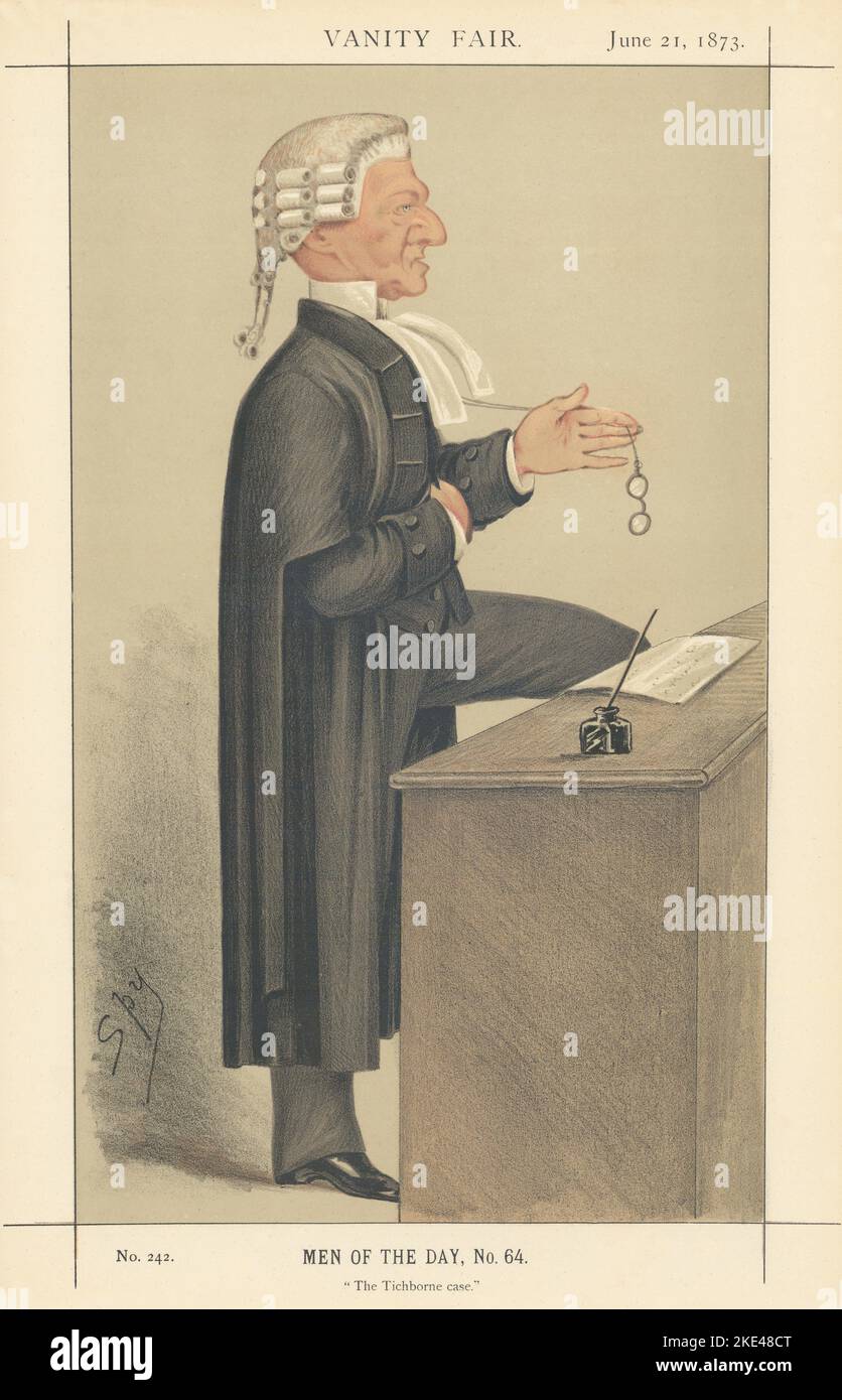 VANITY FAIR SPY CARTOON Henry Hawkins QC 'The Tichborne Case' Law 1873 print Stock Photo