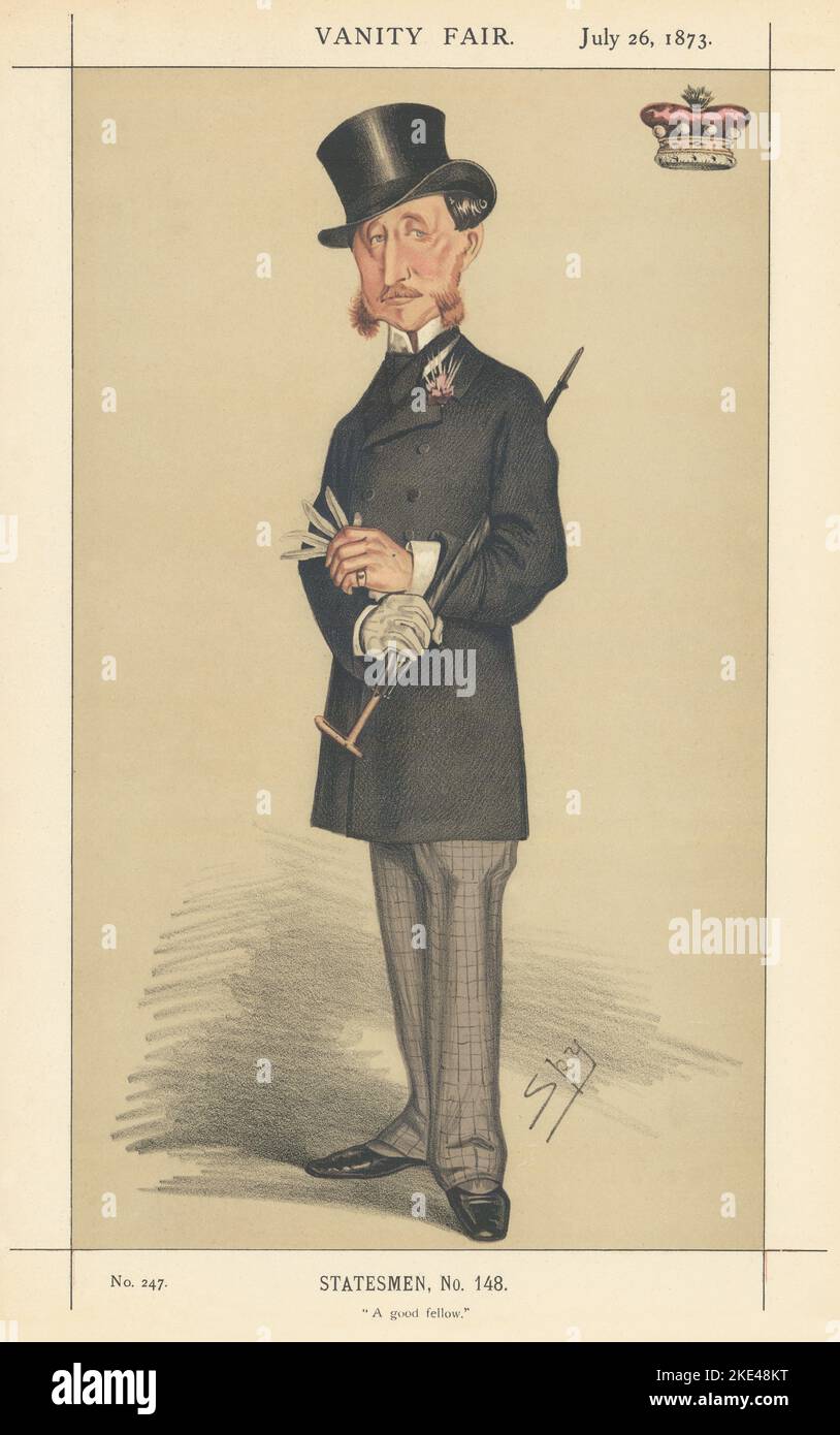 VANITY FAIR SPY CARTOON Lord Colville of Culross 'A good fellow' Scotland 1873 Stock Photo