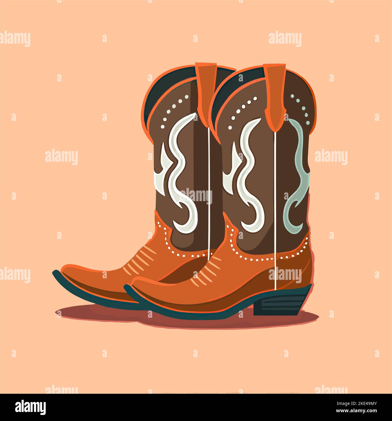 A colourful illustration of a cowboy boots Stock Vector Image & Art - Alamy
