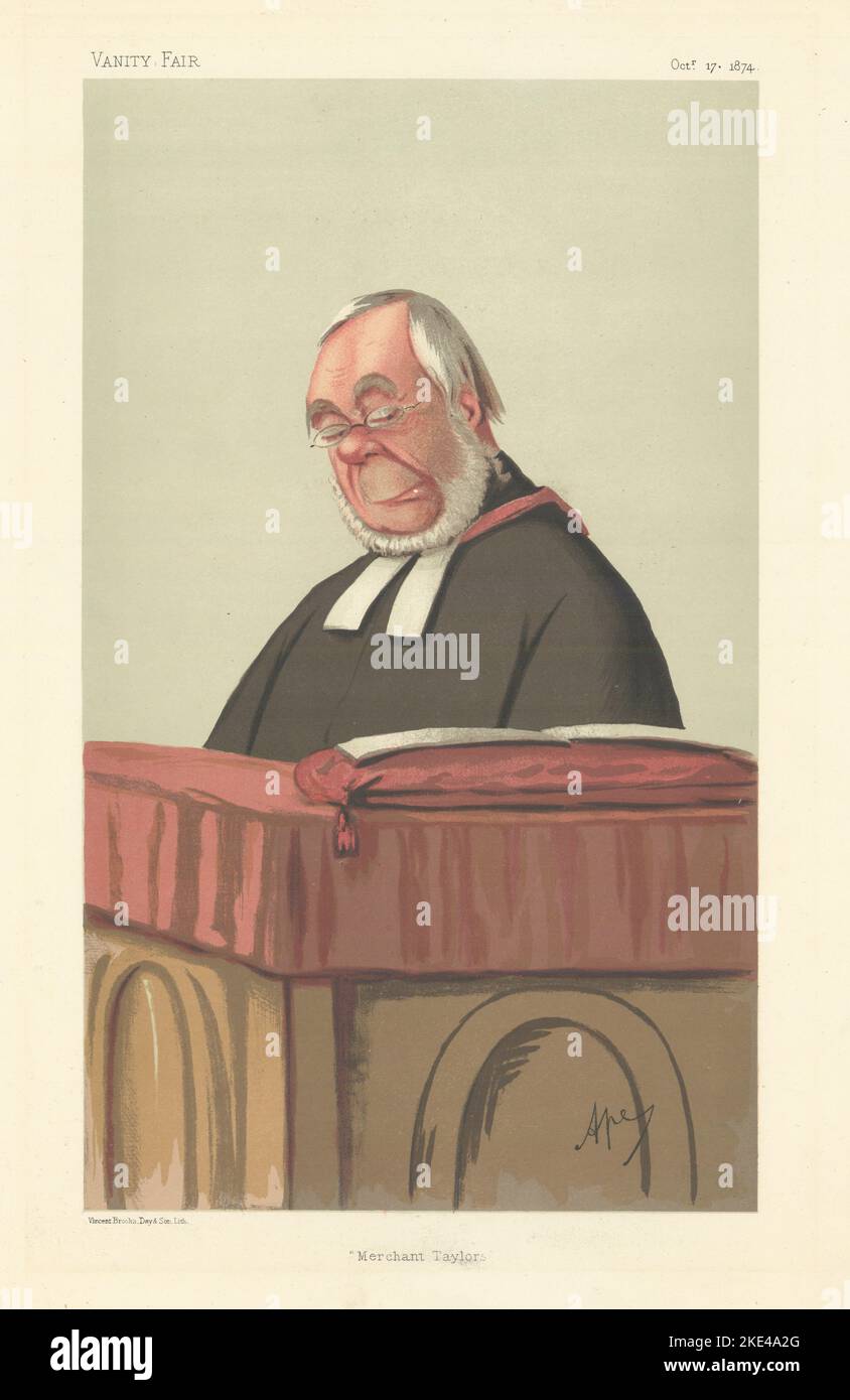 VANITY FAIR SPY CARTOON Reverend James Augustus Hessey 'Merchant Taylors' 1874 Stock Photo