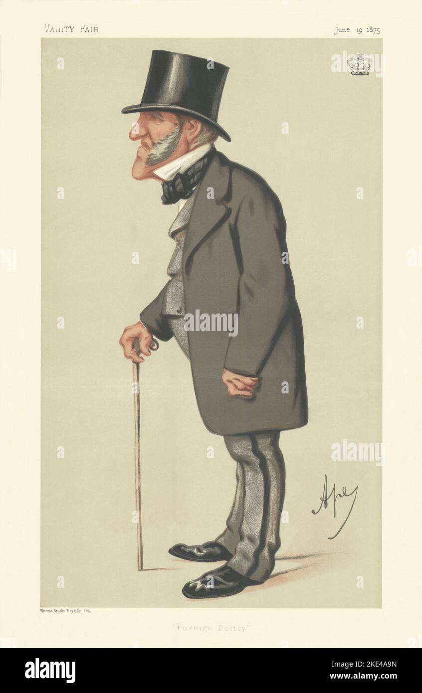 VANITY FAIR SPY CARTOON Lord Hammond 'Foreign Policy' Diplomats. By Ape 1875 Stock Photo