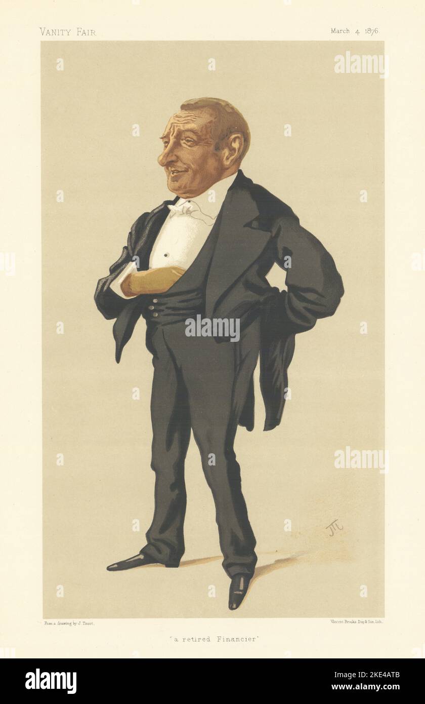 VANITY FAIR SPY CARTOON Henry Louis Bischoffsheim 'a retired Financier' 1876 Stock Photo