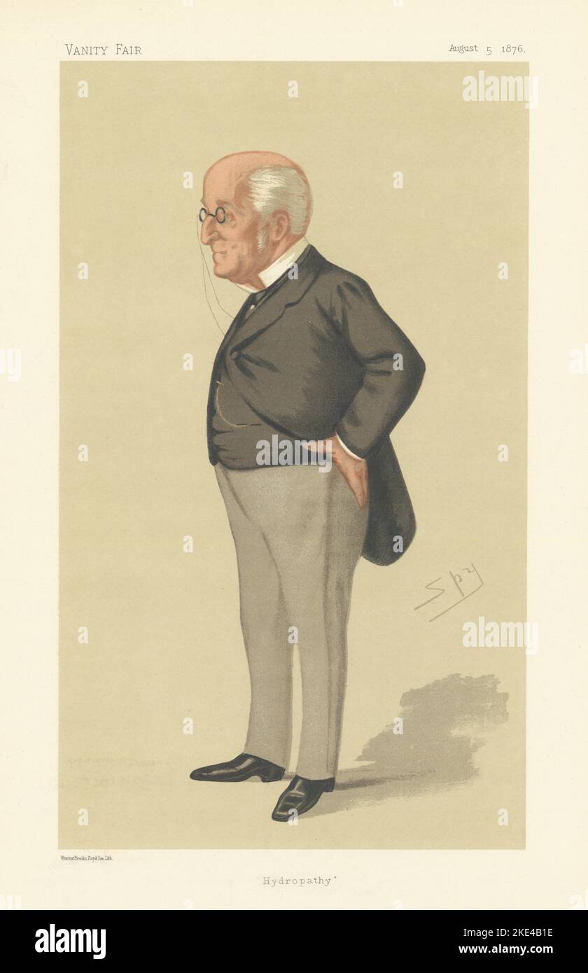 VANITY FAIR SPY CARTOON James Manby Gully 'Hydropathy' Doctor. Water cure 1876 Stock Photo