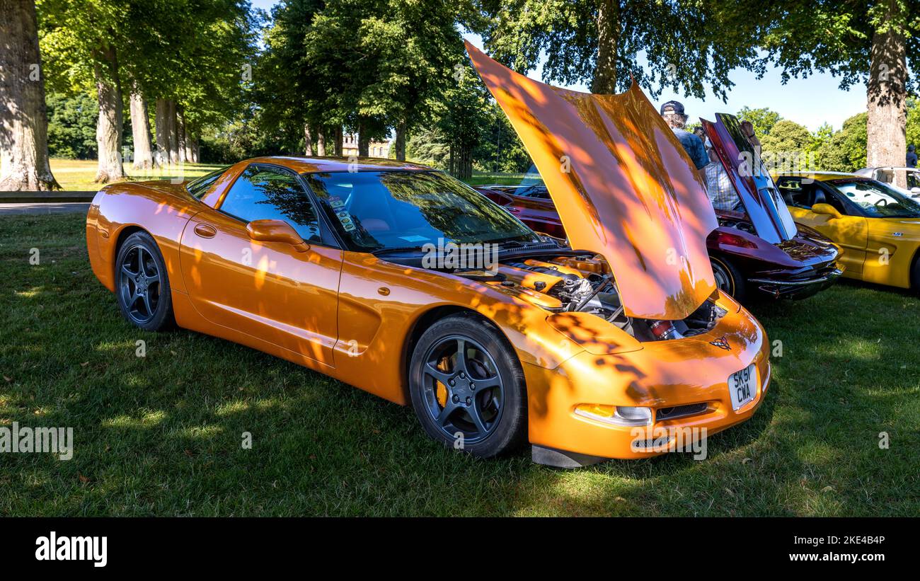 2001 Chevrolet Corvette V8 ‘SK51 CWA’ on display at the American Auto Club Rally of the Giants, held at Blenheim Palace on the 10th July 2022 Stock Photo