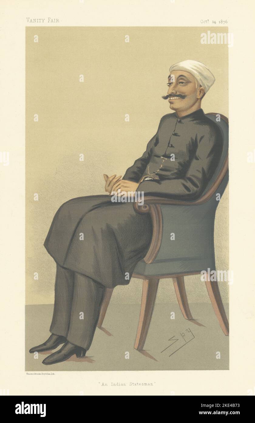 VANITY FAIR SPY CARTOON Nawab Sir Salar Jung 'An Indian Statesman' India 1876 Stock Photo