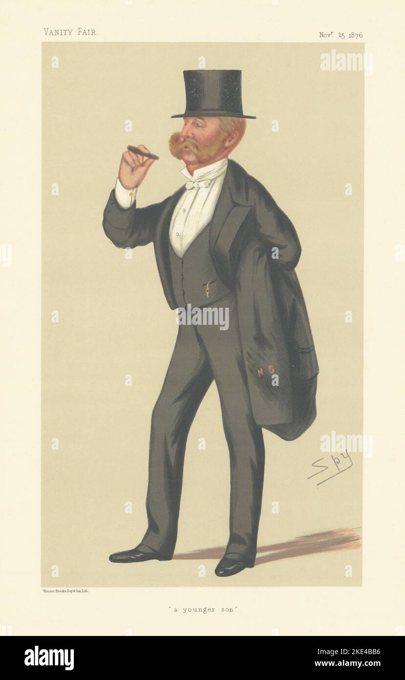 VANITY FAIR SPY CARTOON Col Charles Napier Sturt 'a younger son'. Military 1876 Stock Photo