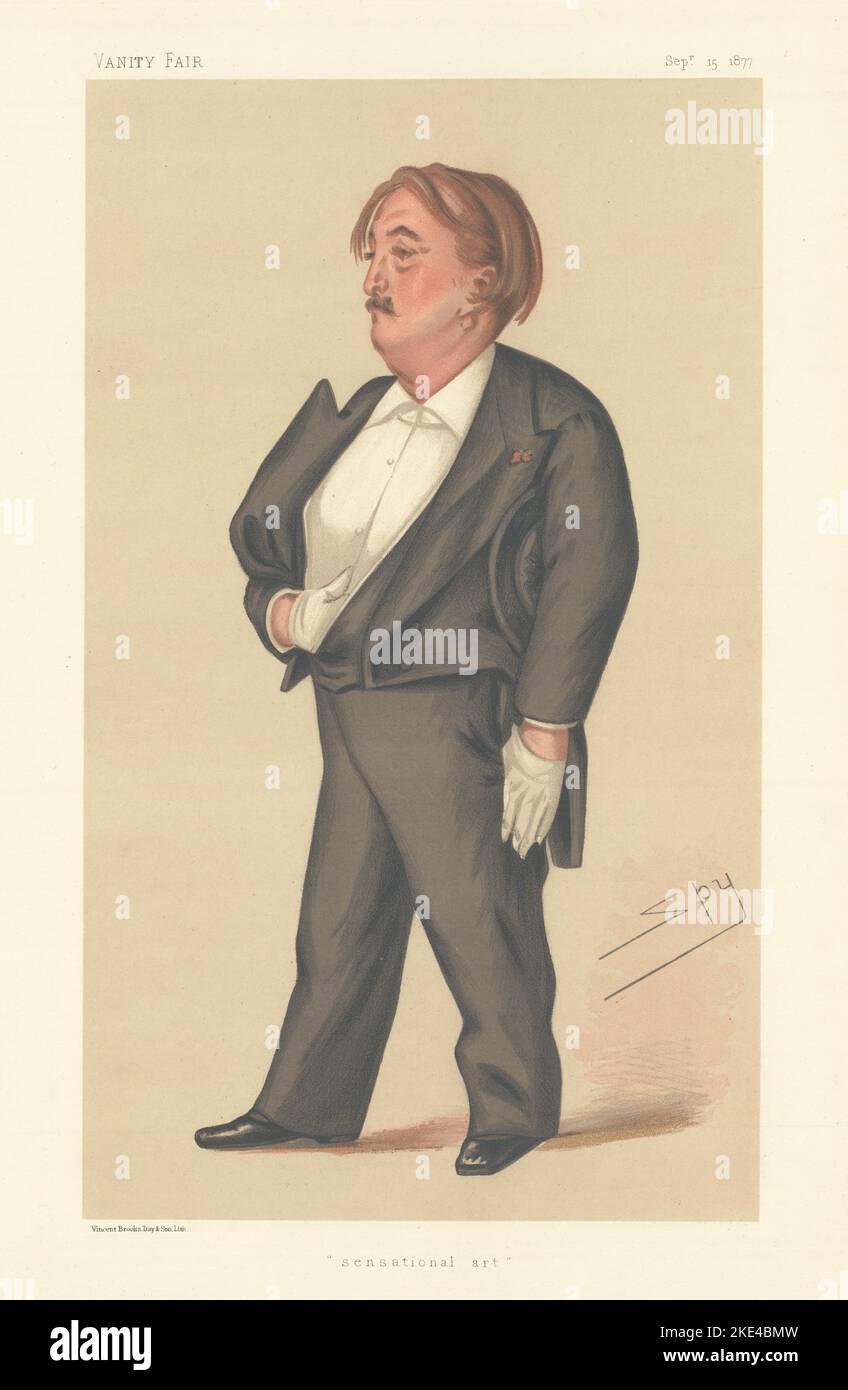 VANITY FAIR SPY CARTOON M Paul Gustave Doré 'sensational art' Artist 1877 Stock Photo