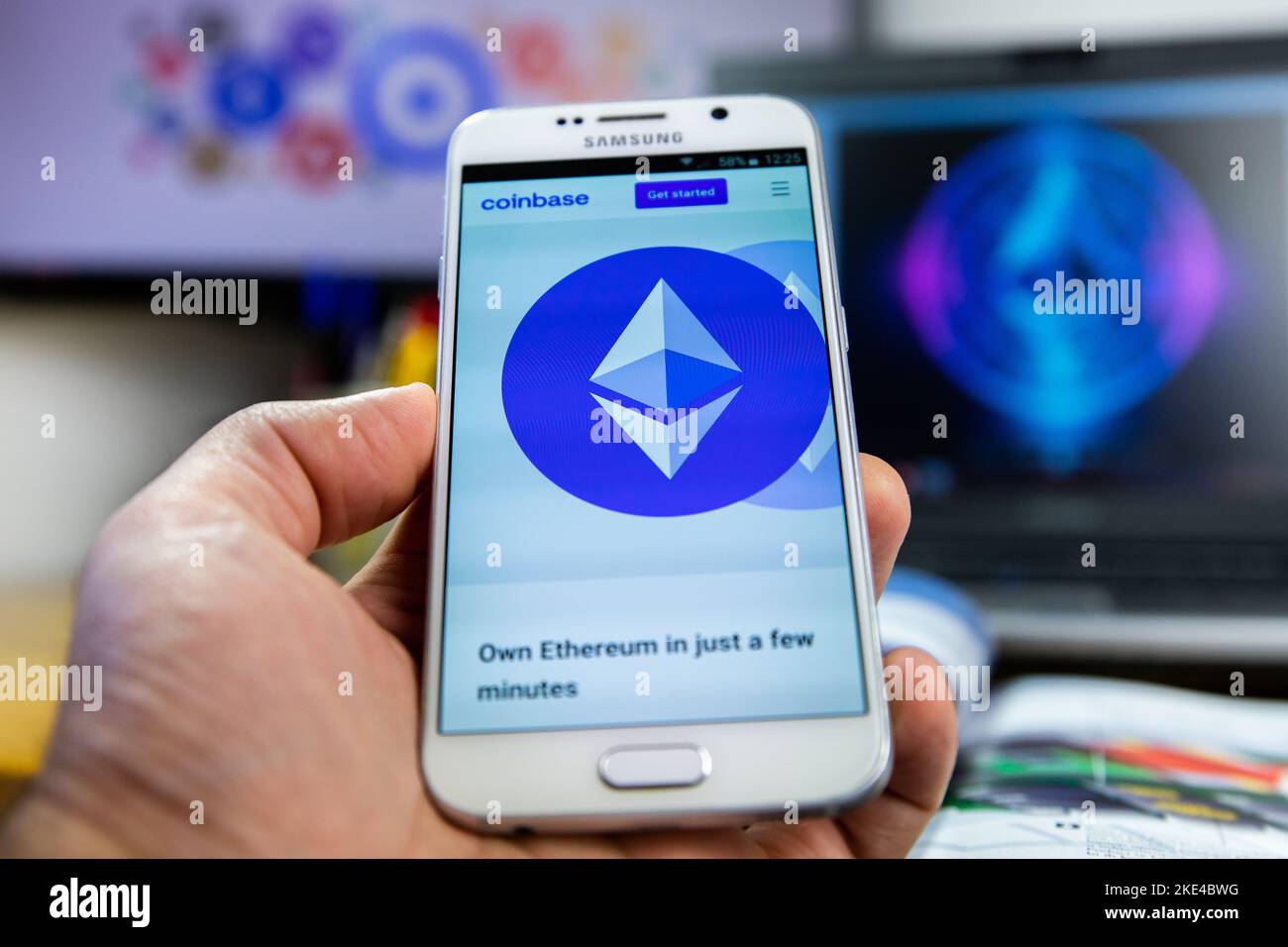 Belgrade, Serbia - November 08, 2022: Buy Ethereum Cryptocurrency at  Coinbase crypto currency marketplace via android smarphon. Ethereum is  second mos Stock Photo - Alamy
