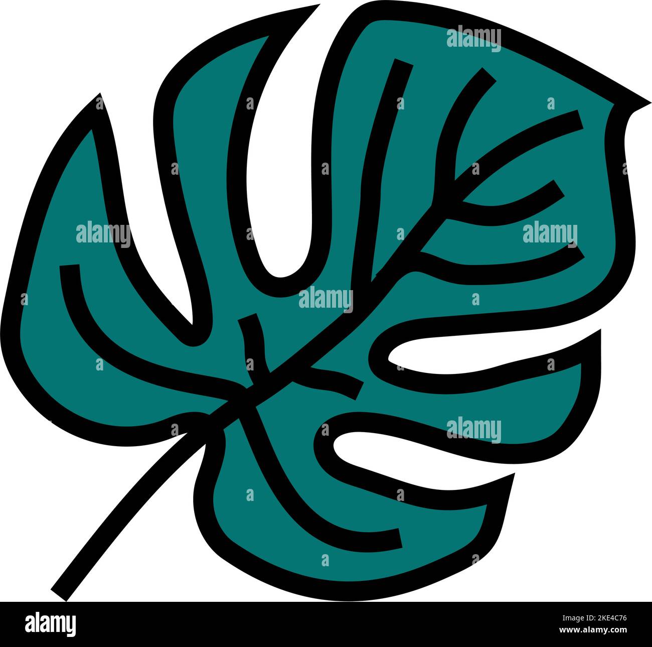 monstera leaf tropical color icon vector illustration Stock Vector ...