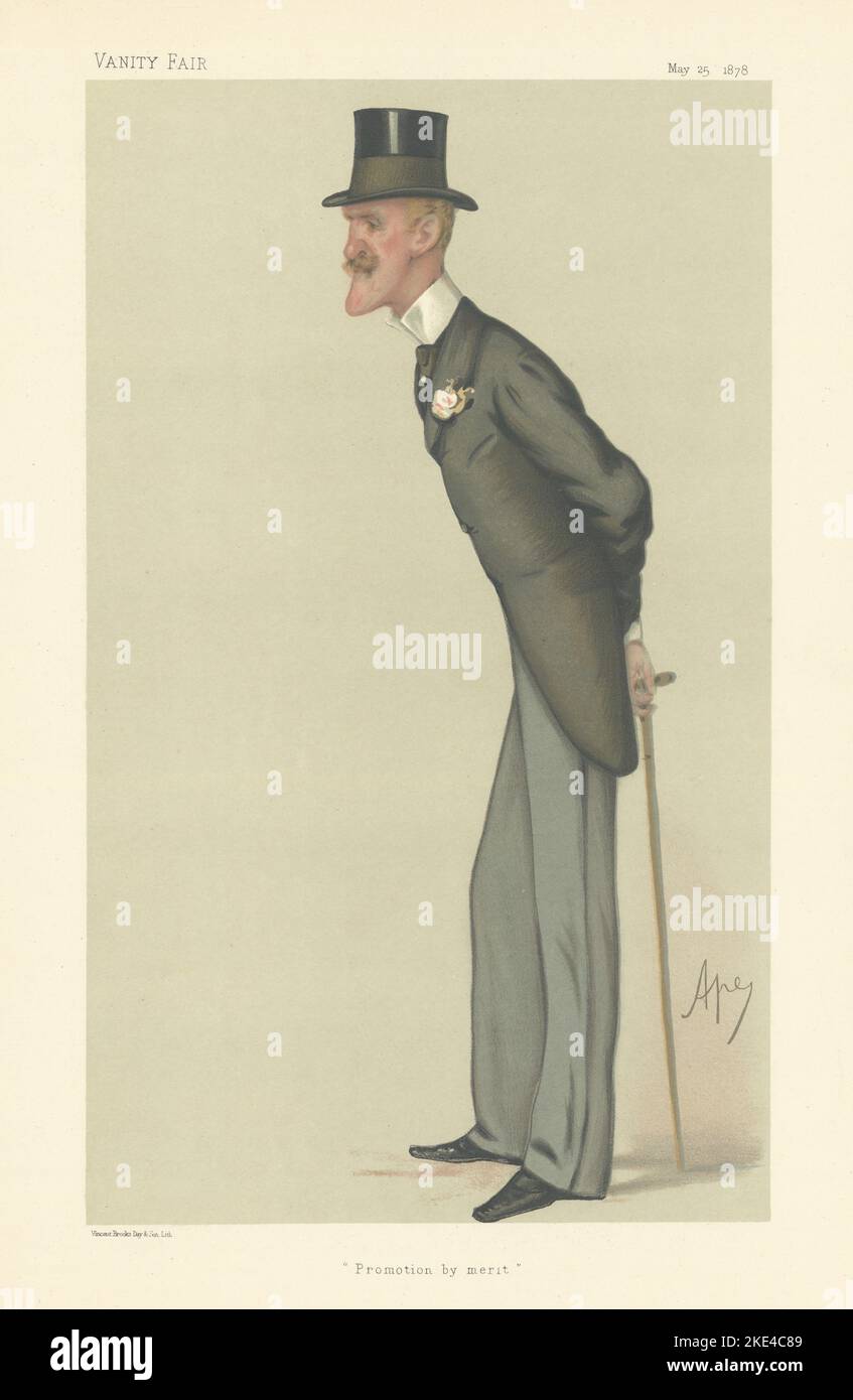 VANITY FAIR SPY CARTOON Col Frederick Arthur Wellesley 'Promotion by merit' 1878 Stock Photo