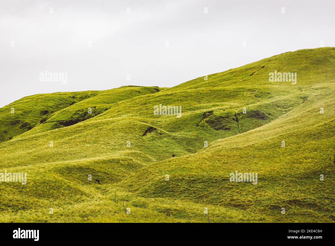 Green landscape across Iceland, endless hills, overcast weather Stock ...