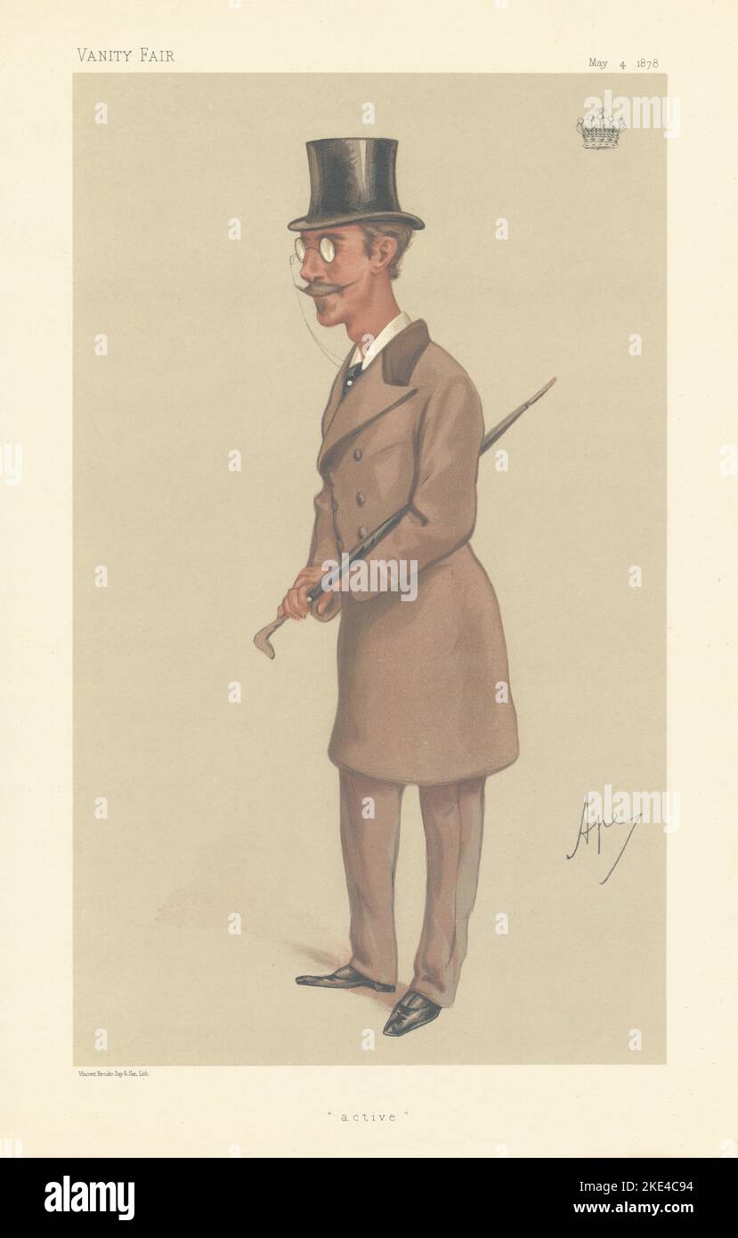 VANITY FAIR SPY CARTOON Earl of Dunraven & Mount-Earl 'active' Journalist 1878 Stock Photo