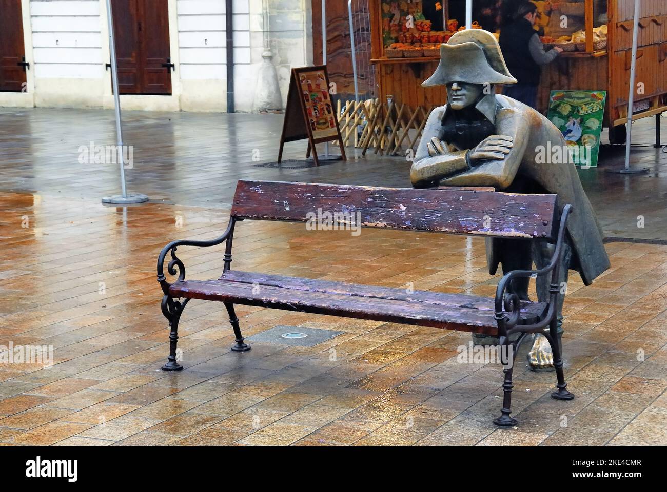 Bratislava, Slovakia. The statue of the French soldier in  Hlavné Námestie (Main Square) Stock Photo