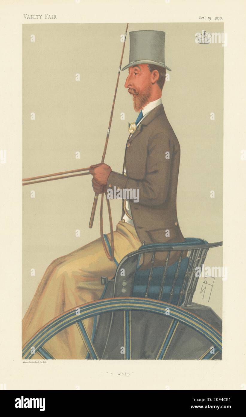 VANITY FAIR SPY CARTOON Lord Londesborough 'a whip' Carriage Drivers 1878 Stock Photo