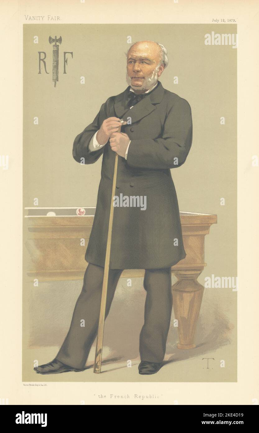 VANITY FAIR SPY CARTOON Jules Grevy 'the French Republic' France. Billiards 1879 Stock Photo