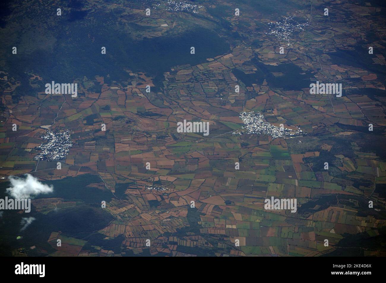 Leon Guanajuato aerial panorama landscape from airplane mexico Stock Photo