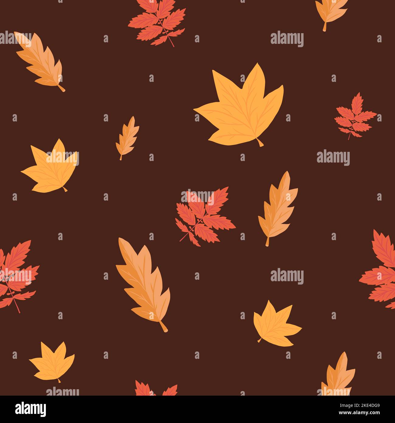 A seamless pattern leaves from different trees Stock Vector