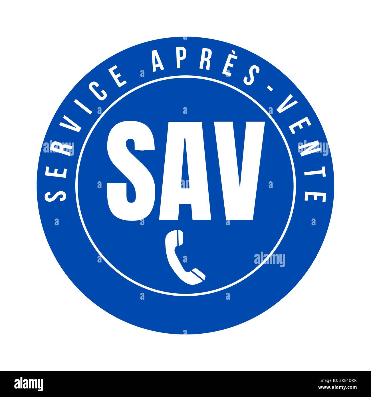 After-sales service symbol icon called SAV service apres-vente in French language Stock Photo