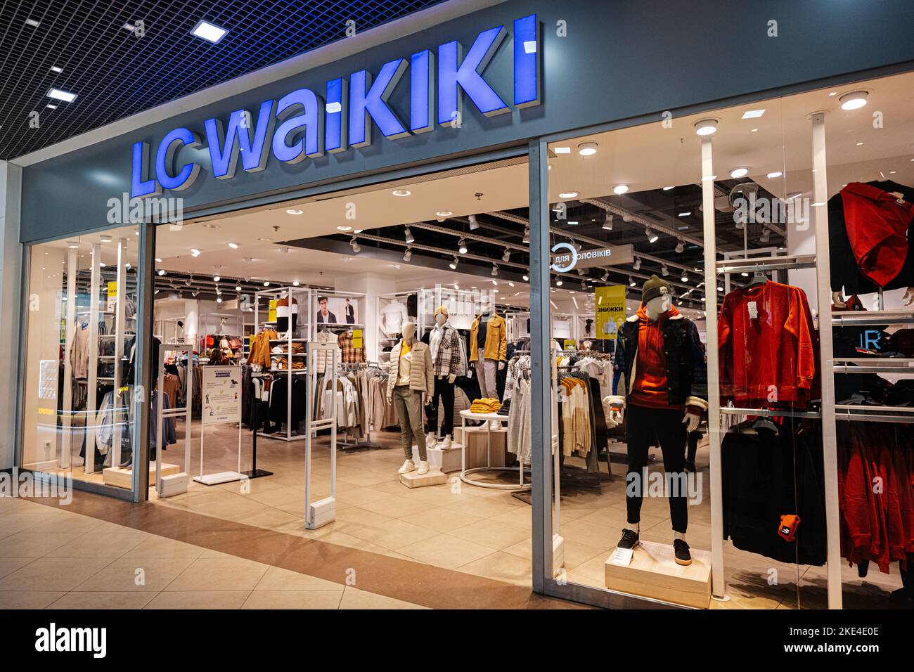 Lviv, Ukraine - October 09, 2022: LC Waikiki store in shopping mall galeria. Stock Photo