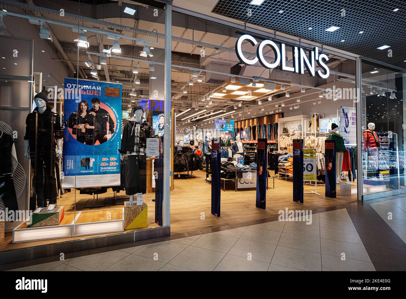 Lviv, Ukraine - October 09, 2022: Colin's store in shopping mall galeria. Stock Photo