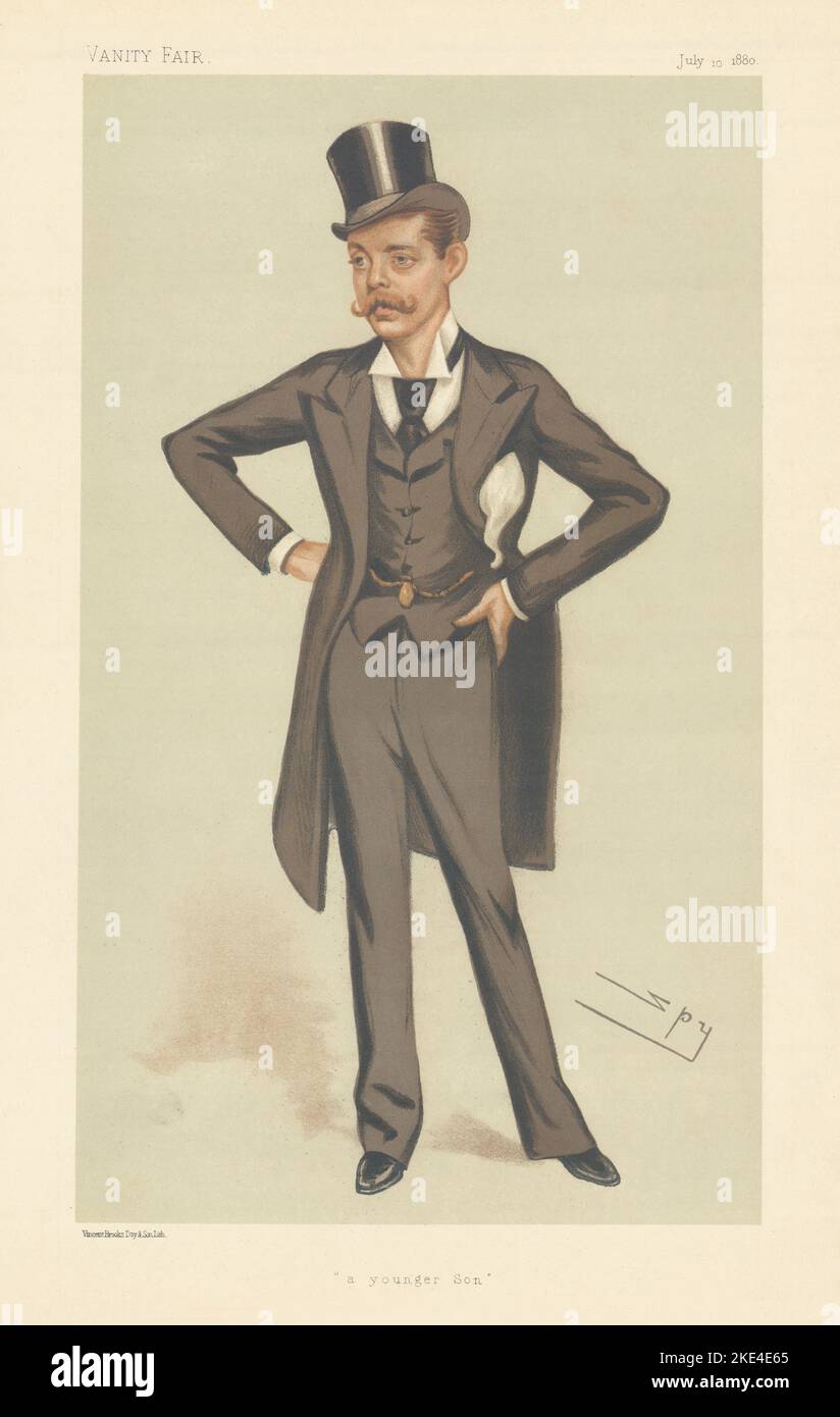 VANITY FAIR SPY CARTOON Lord Randolph Spencer-Churchill 'a younger Son' 1880 Stock Photo