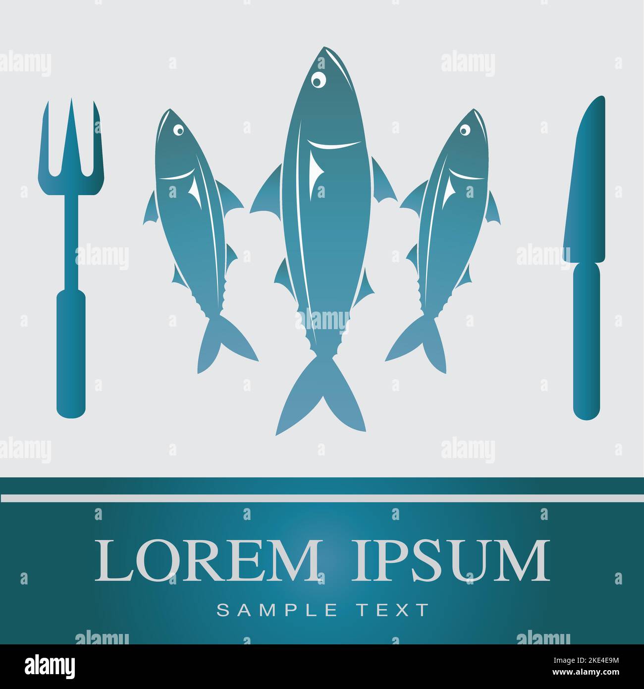 Fish, Fork and Knife icon, restaurant sign. Easy editable layered