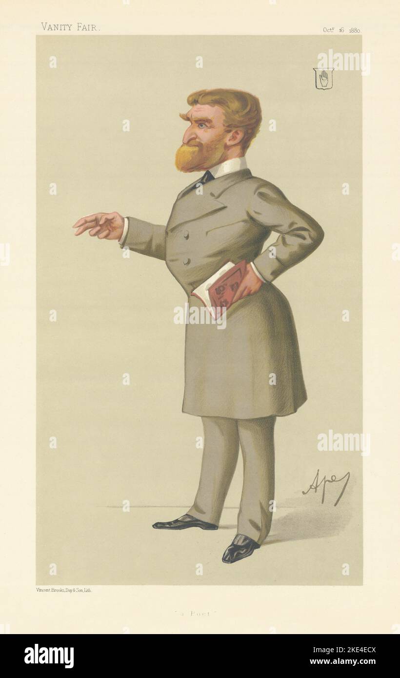 VANITY FAIR SPY CARTOON Sir John Tollemache-Sinclair 'A Poet' Scotland. Ape 1880 Stock Photo