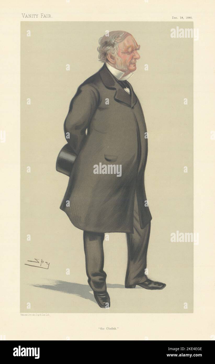 VANITY FAIR SPY CARTOON Sir William Erasmus Wilson 'the Obelisk' Surgeon 1880 Stock Photo