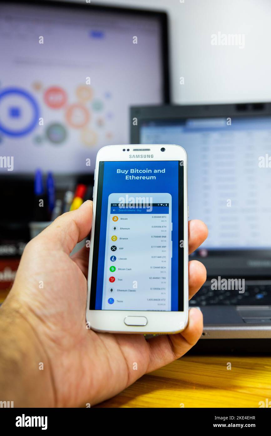 Belgrade, Serbia - November 08, 2022: Cryptocurrency Trust Wallet app on  android smarphone screen. Buy Bitcoin and Ethereum. Bitcoin is the most  expen Stock Photo - Alamy