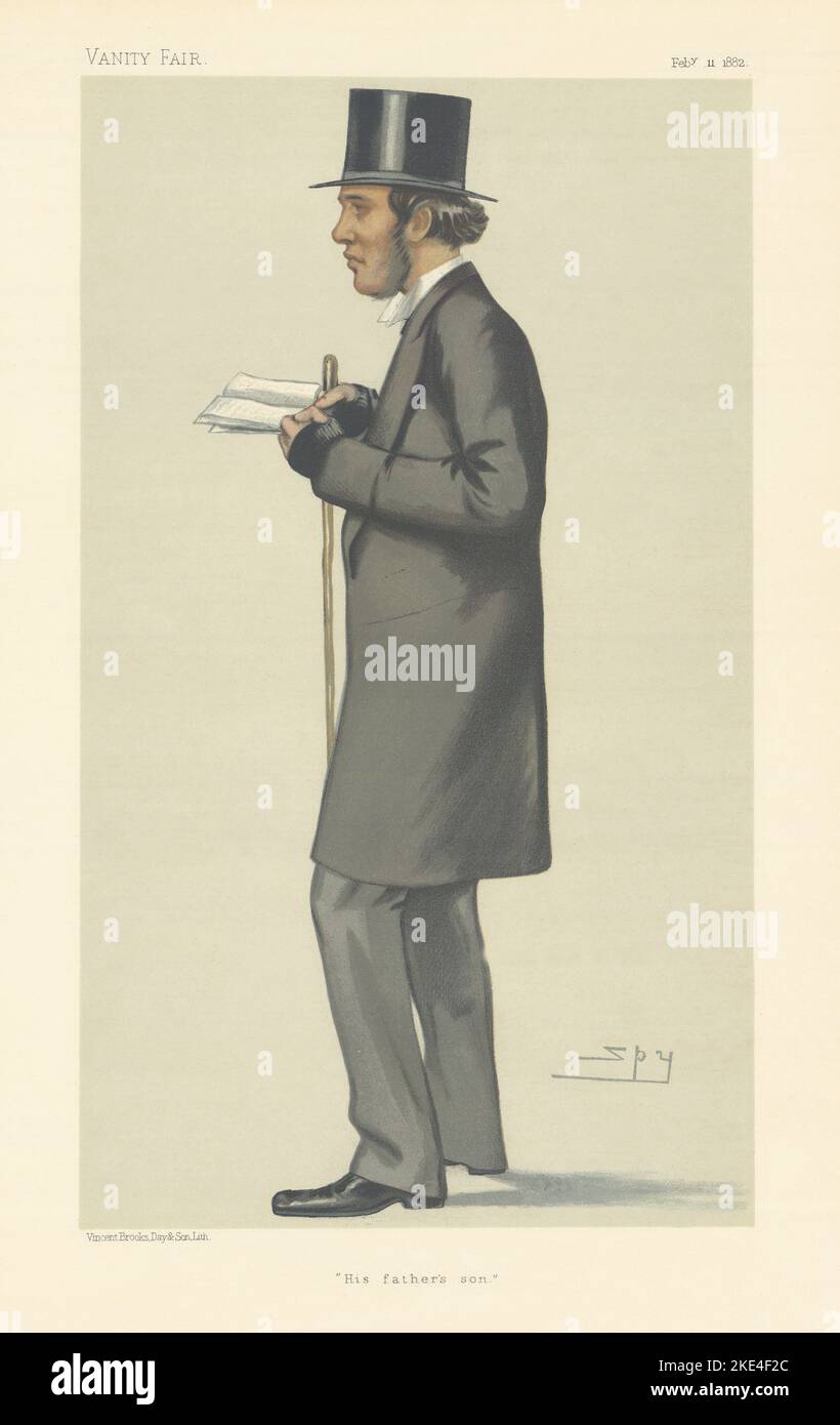 VANITY FAIR SPY CARTOON William Henry Gladstone 'His father's son' 1882 print Stock Photo