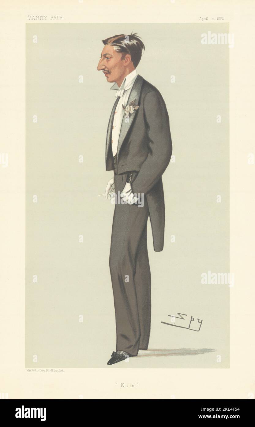 VANITY FAIR SPY CARTOON Viscount Mandeville 'Kim' Ireland 1882 old print Stock Photo