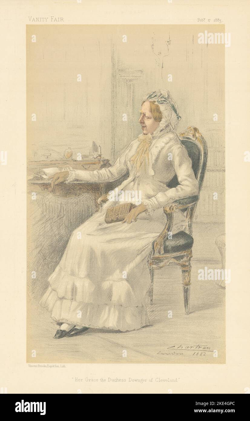 VANITY FAIR SPY CARTOON Her Grace the Duchess Dowager of Cleveland. Ladies 1883 Stock Photo