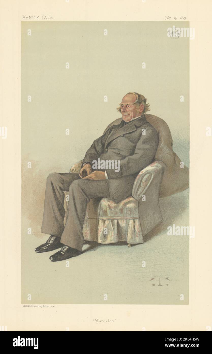 VANITY FAIR SPY CARTOON General George Keppel, Earl of Albemarle 'Waterloo' 1883 Stock Photo
