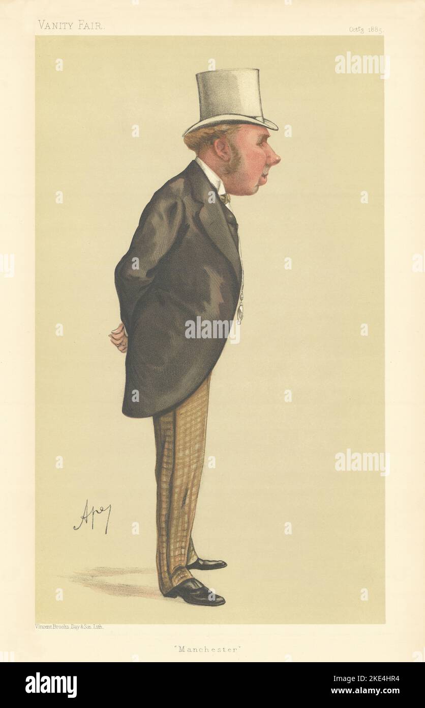 VANITY FAIR SPY CARTOON William Henry Houldsworth 'Manchester' Lancs. Ape 1885 Stock Photo