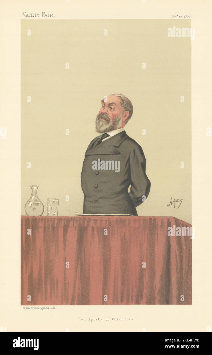 VANITY FAIR SPY CARTOON Frederic Harrison 'An Apostle of Positivism' Jurist 1886 Stock Photo
