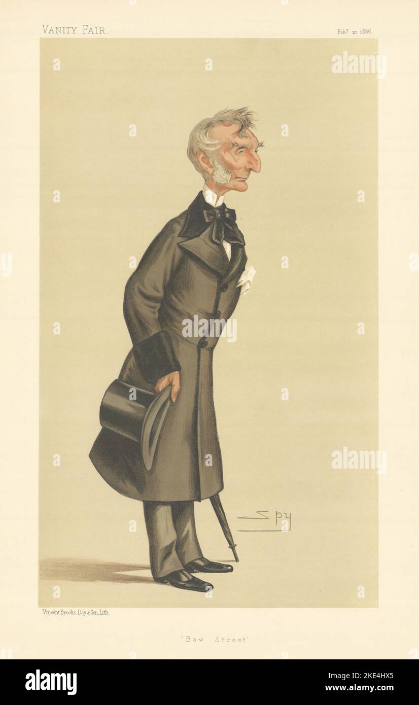 VANITY FAIR SPY CARTOON Sir James Taylor Ingham'Bow Street' Police 1886 print Stock Photo