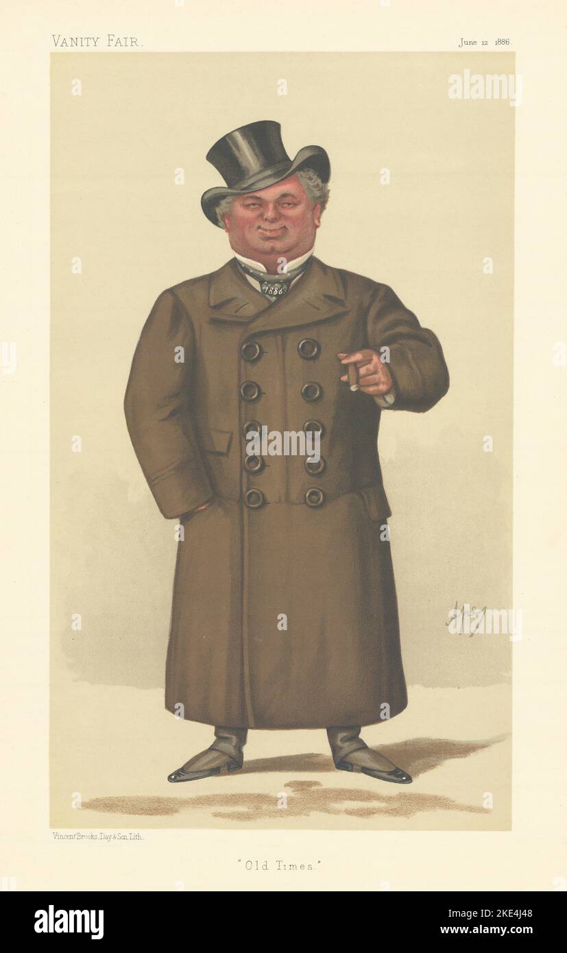 VANITY FAIR SPY CARTOON James Selby 'Old Times' Coaching carriages. By Ape 1886 Stock Photo