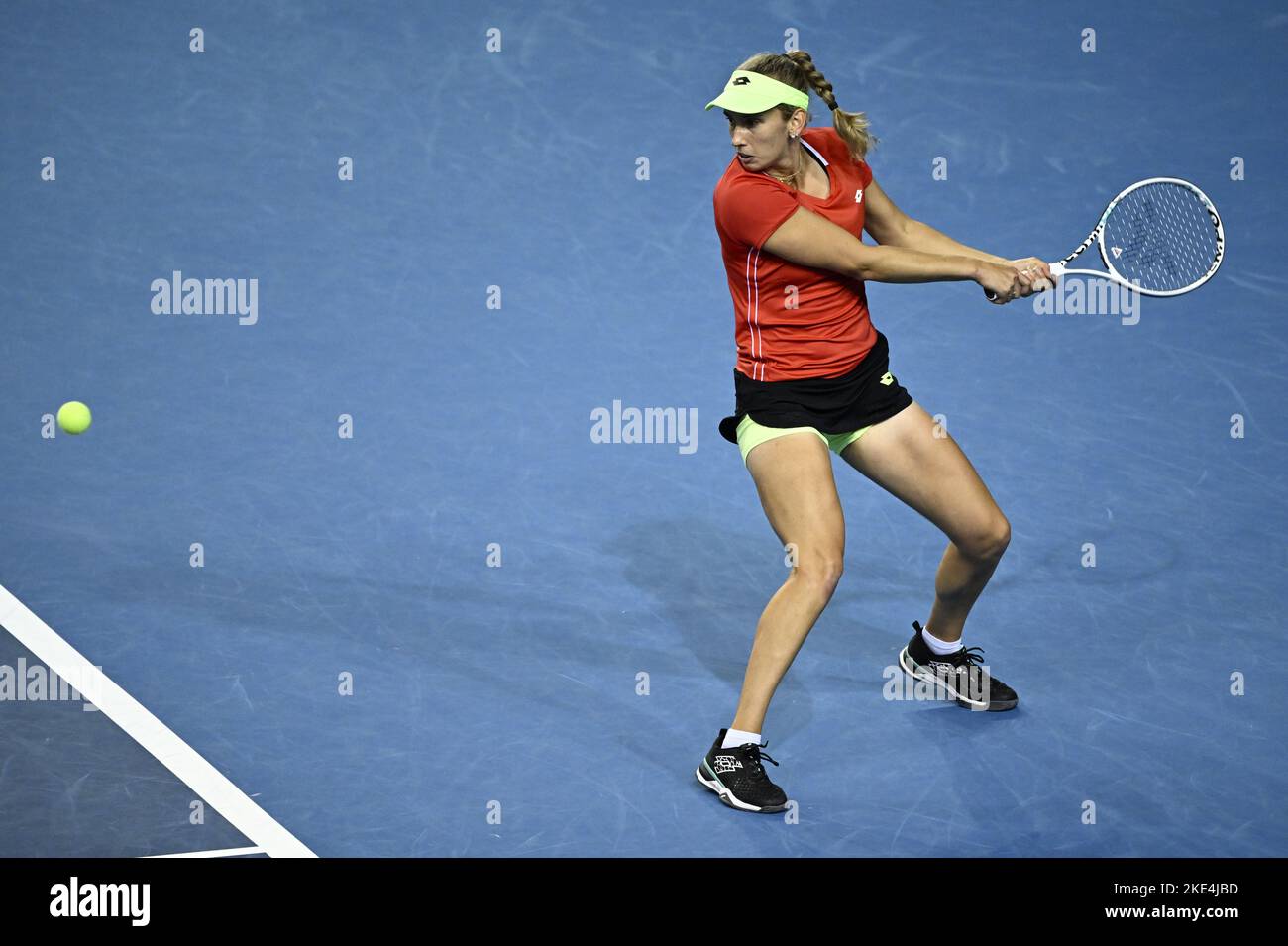 Belgian Elise Mertens pictured in action during a tennis match against
