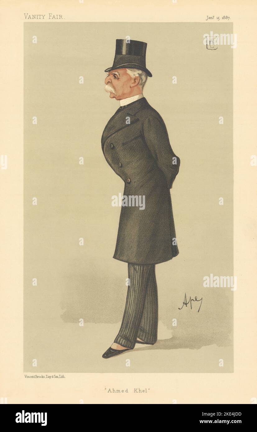 VANITY FAIR SPY CARTOON General Sir DM Stewart 'Ahmed Khel' Scotland. Ape 1887 Stock Photo