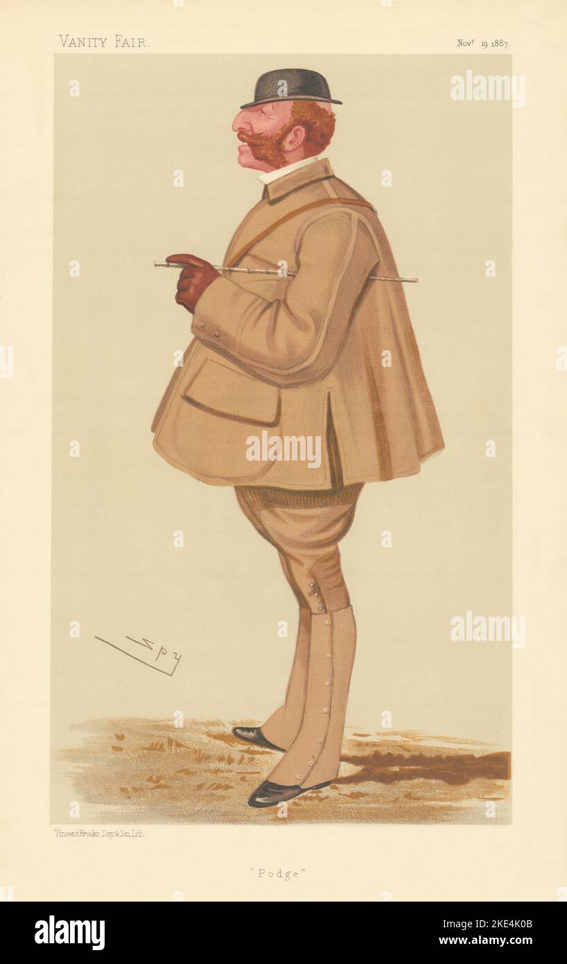 VANITY FAIR SPY CARTOON Maj Lord Henry Arthur George Somerset 'Podge' 1887 Stock Photo