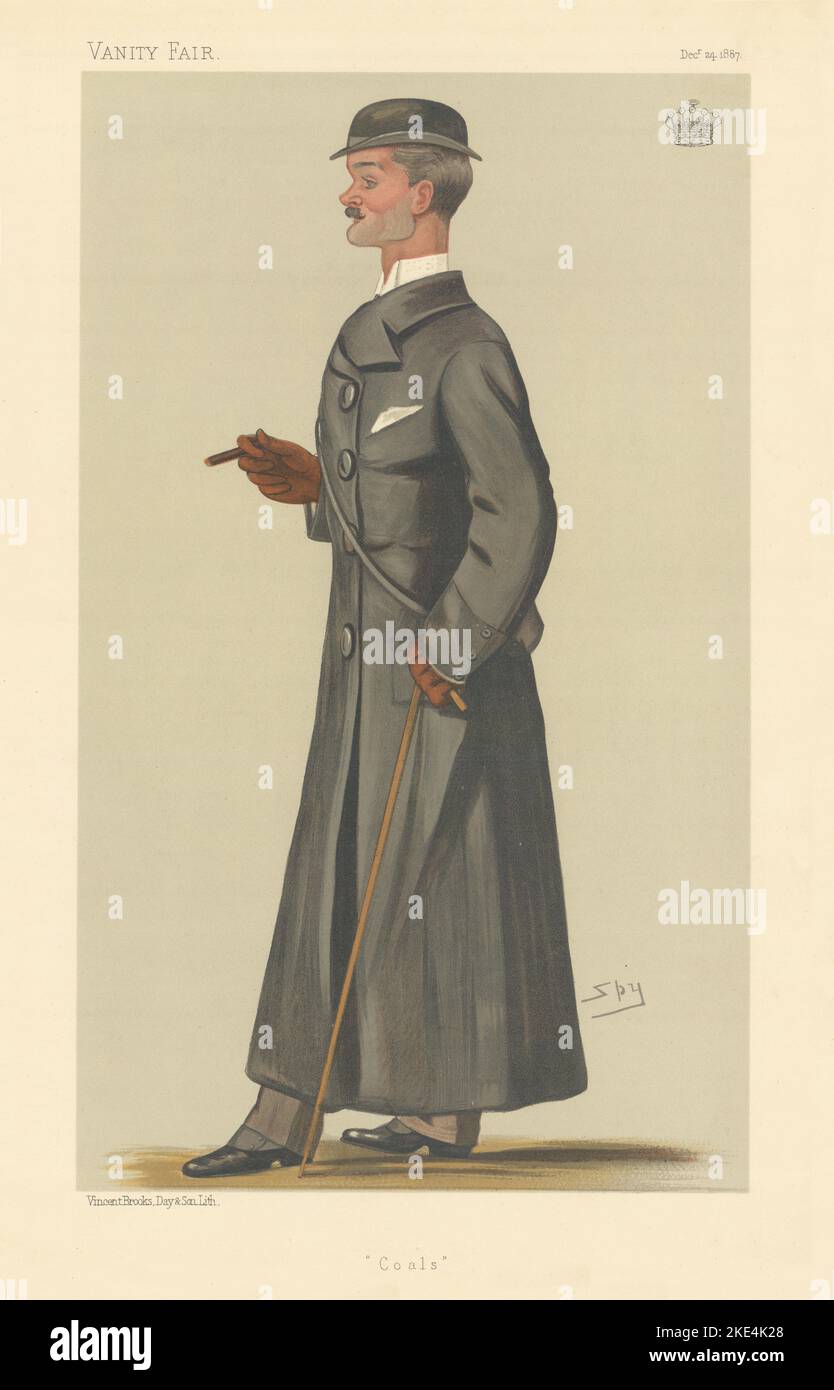 VANITY FAIR SPY CARTOON John George Lambton, 3rd Earl of Durham 'Coals'  1887 Stock Photo